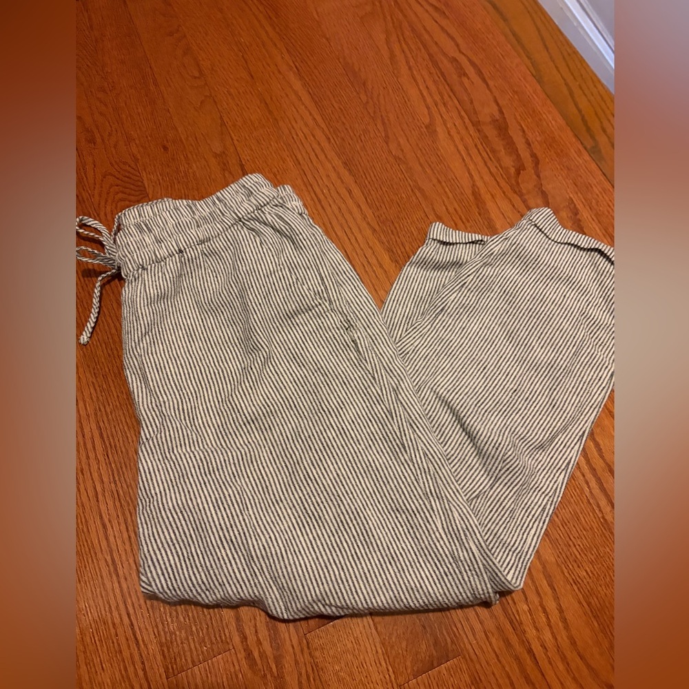 J. Crew Black and White Striped pants
